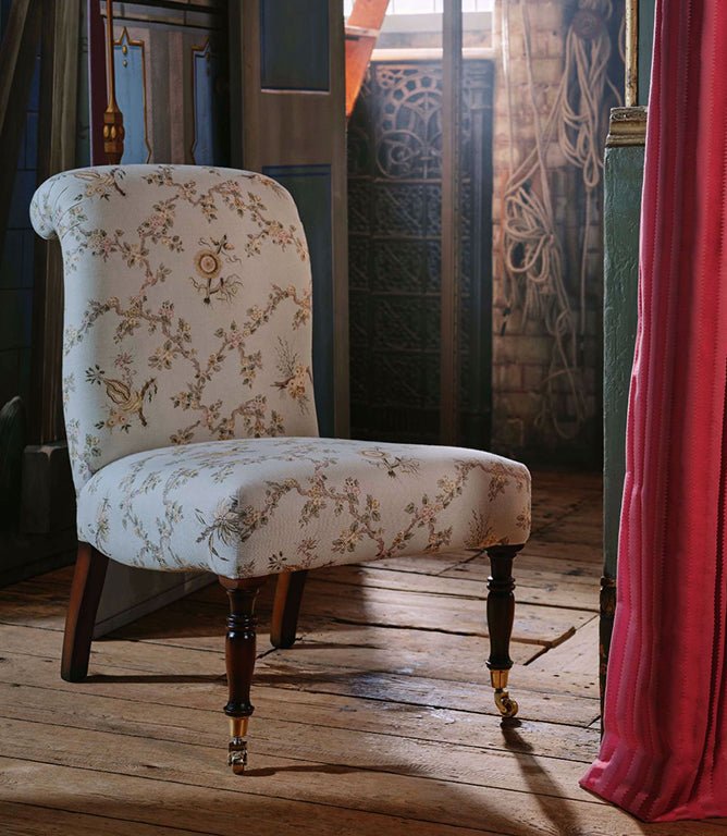 Trelliage Fabric / Raspberry / Stone - Just Fabrics