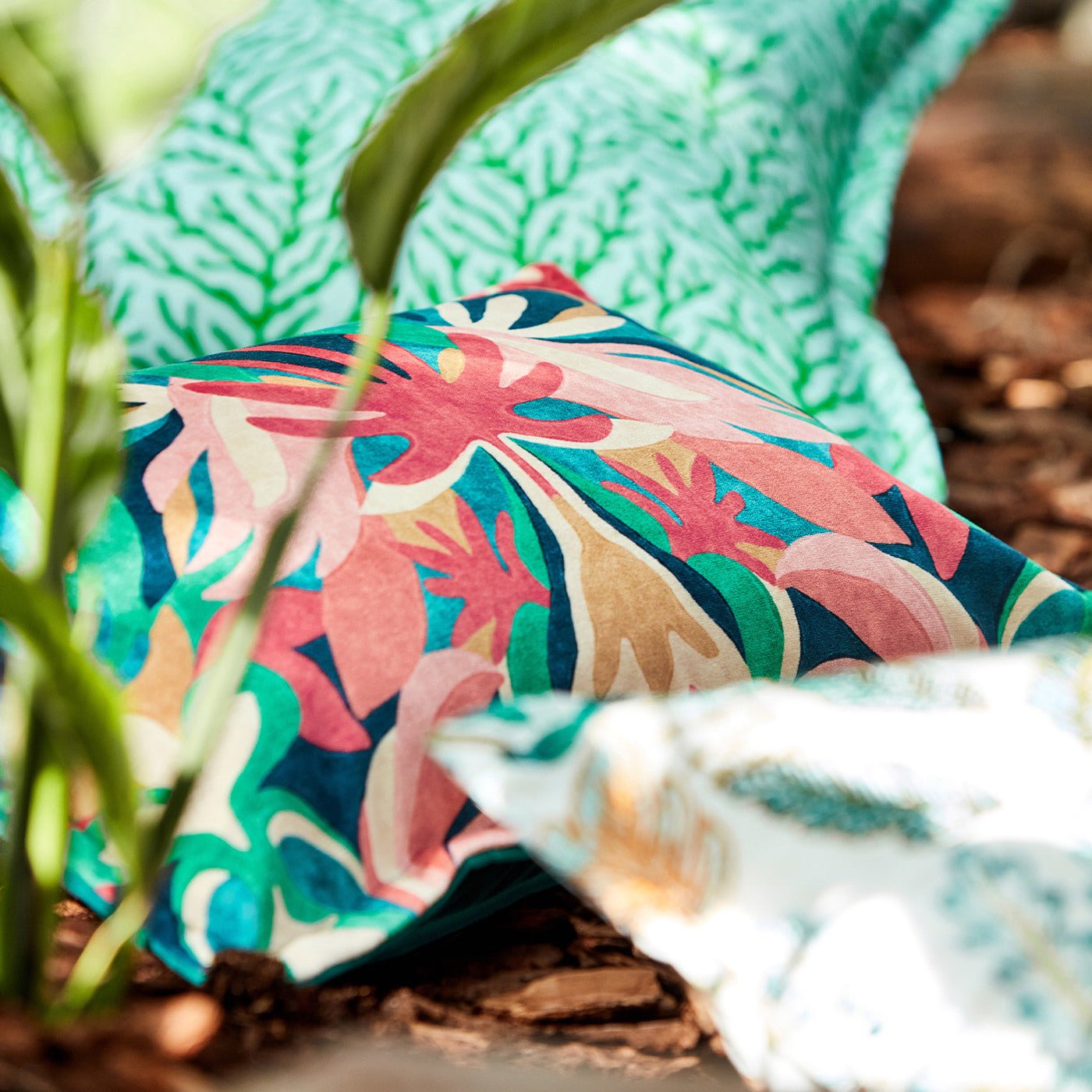 Melora Fabric / Brazilian Rosewood / Ink / Amazonia - Just Fabrics