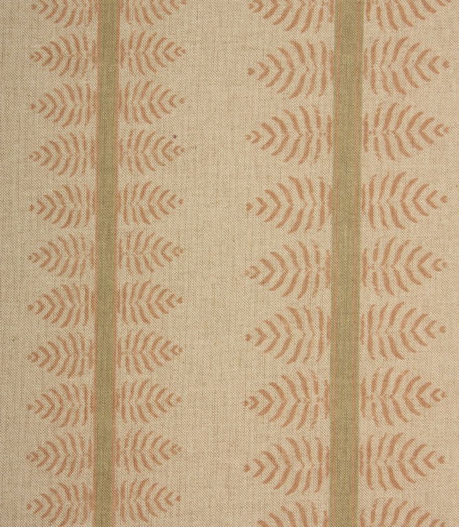 Bella Stripe Fabric / Green & Blush - Just Fabrics