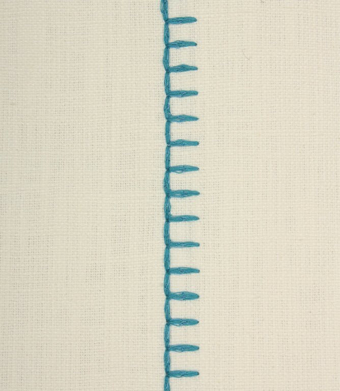 Stitched Up Fabric / Ivory / Teal - Just Fabrics