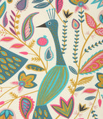 Peafowl Fabric / Teal - Just Fabrics