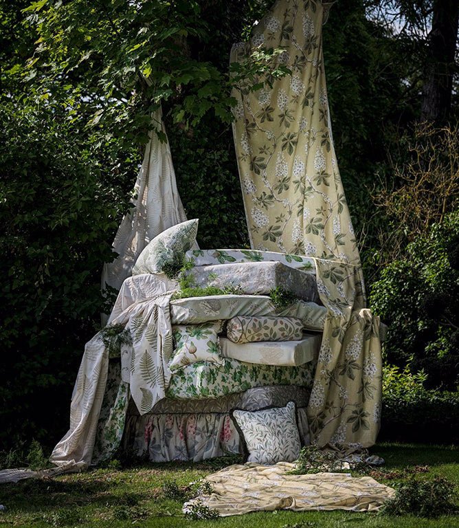 Chestnut Tree Fabric / Seaspray / Peony - Just Fabrics