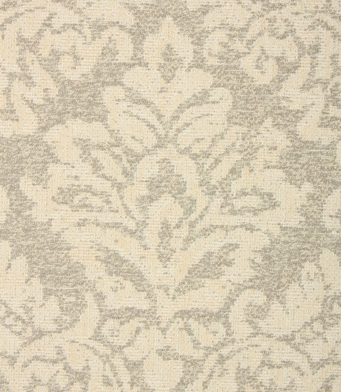 Hester Damask Fabric / Silver - Just Fabrics