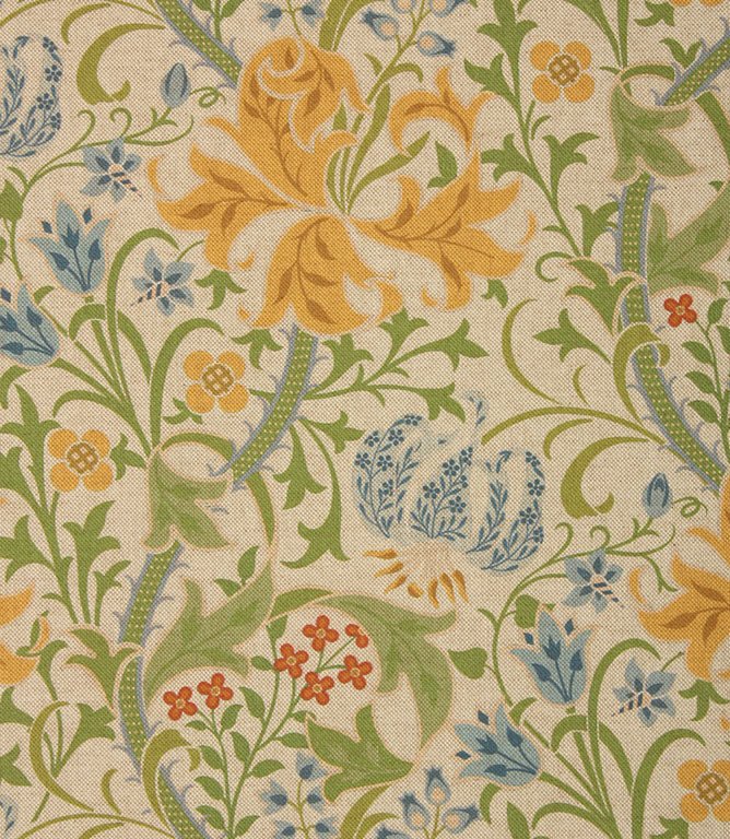 Snowshill Fabric / Yellow / Green / Blue - Just Fabrics