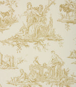 French Toile Fabric / Soft Gold - Just Fabrics