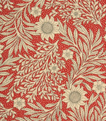 Saltram Floral Fabric / Red - Just Fabrics