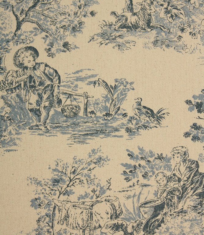 Chateau Toile Fabric / Blue - Just Fabrics