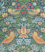 Strawberry Thief Linen Fabric / Blue - Just Fabrics