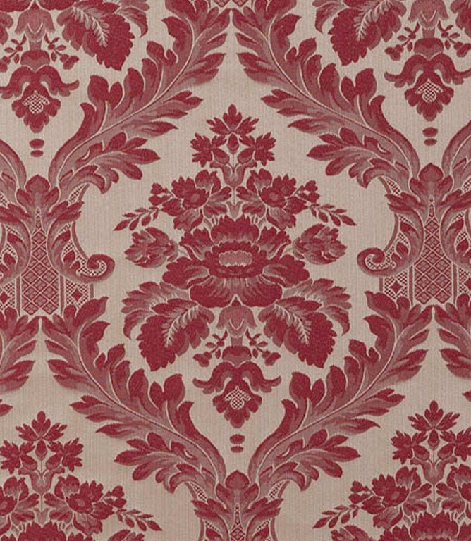 Montacote Damask Fabric / Claret - Just Fabrics