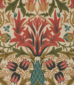 Woodchester Fabric / Indigo / Terracotta - Just Fabrics