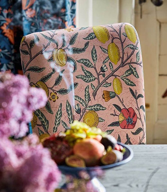 Fruit Fabric / Sap Green / Tangerine - Just Fabrics