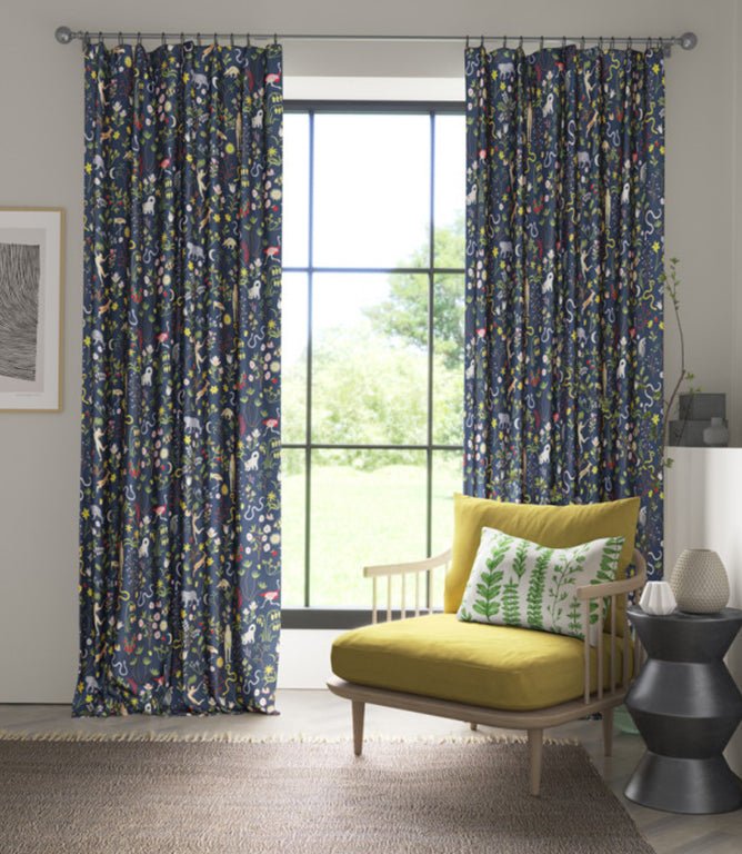 Garden of Eden Fabric / Midnight - Just Fabrics