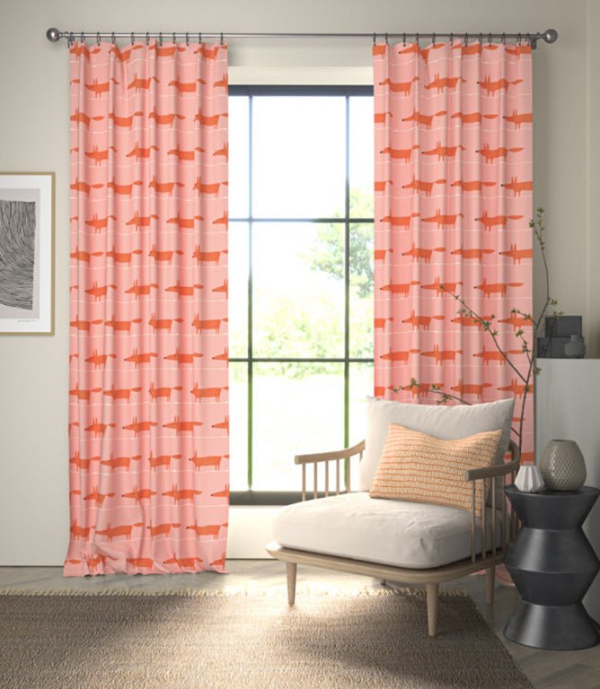 Midi Fox Fabric / Milkshake / Rose - Just Fabrics