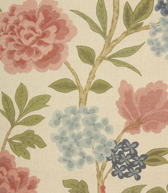 Mia Fabric / Blush / Blue - Just Fabrics