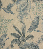 Aviary Toile Fabric / Blue - Just Fabrics