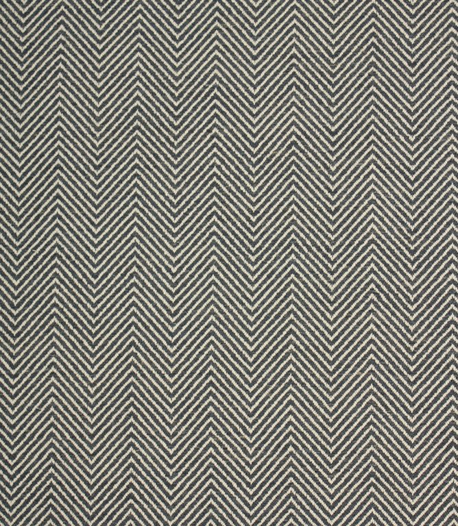 Kingham Herringbone Fabric / Ink - Just Fabrics