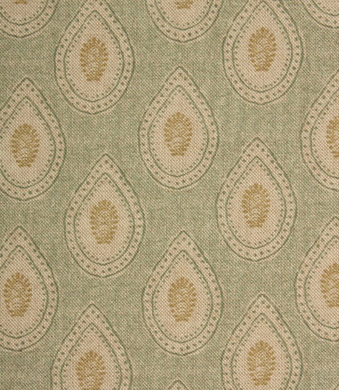 Evie Fabric / Soft Gold / Apple Green - Just Fabrics