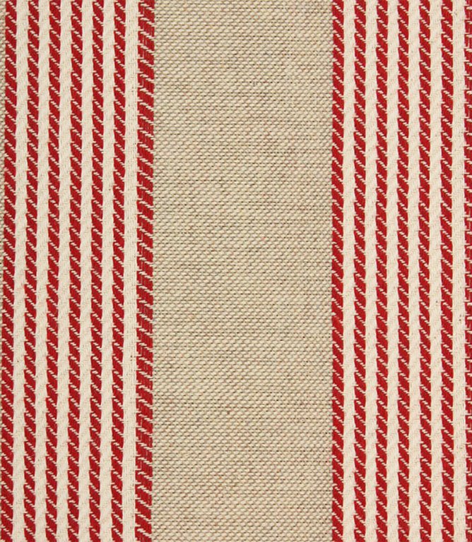 Ludlow Stripe Fabric / Red - Just Fabrics