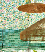 Basket Weave Fabric / Emerald / Aquamarine - Just Fabrics