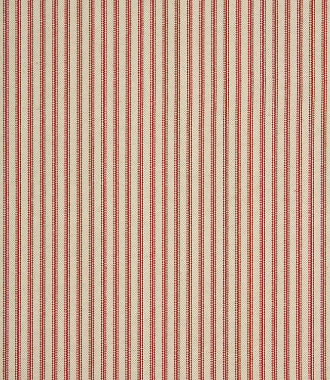 JF Linen Ticking Fabric / Red - Just Fabrics