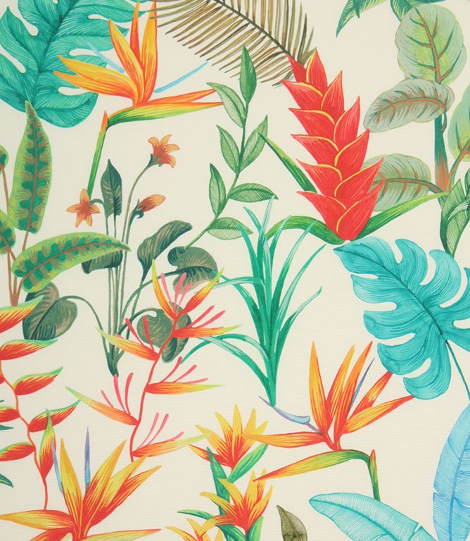 Heliconia Outdoor Fabric / White - Just Fabrics