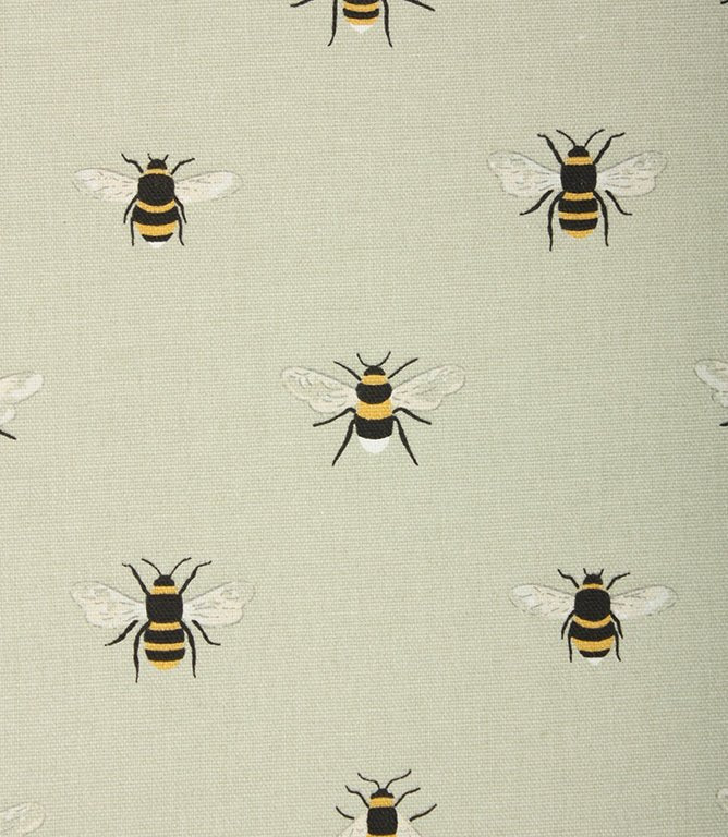 Bees Fabric / Pale Green - Just Fabrics