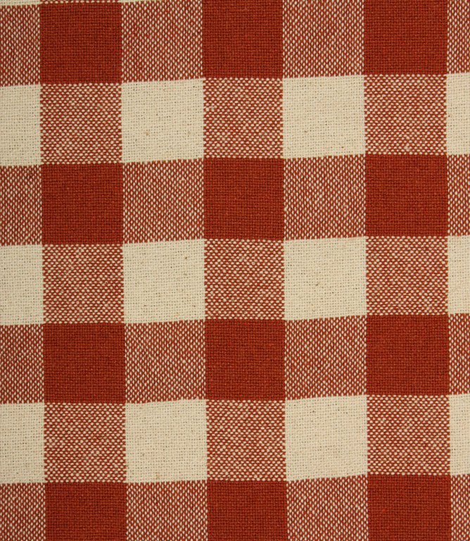Aldsworth Check Fabric / Terracotta - Just Fabrics