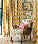 Paper Straw Stripe Fabric / Peridot - Just Fabrics