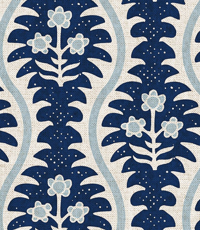 Elbury Vine Fabric / Indigo - Just Fabrics