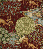 The Brook Tapestry Fabric / Wine - Just Fabrics