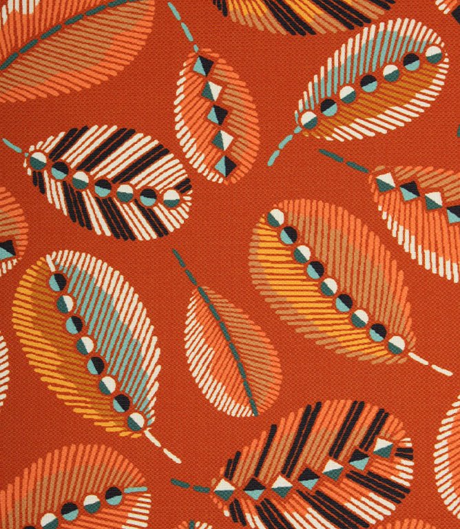 Feather Outdoor Fabric / Terracotta - Just Fabrics