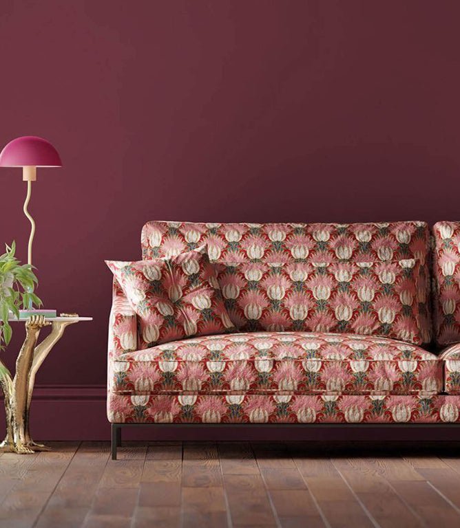 Tulip & Bird Fabric / Amaranth & Blush - Just Fabrics