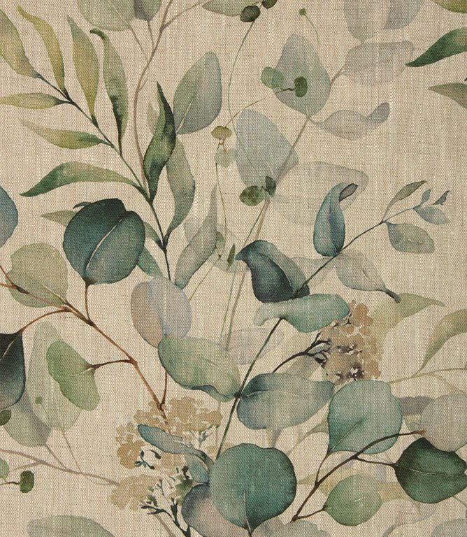 Evelyn Linen Fabric / Greens - Just Fabrics