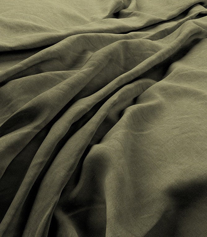 Laundered Linen Fabric / Bayleaf - Just Fabrics
