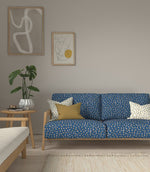 Leopard Dots Fabric / Denim / Milkshake - Just Fabrics