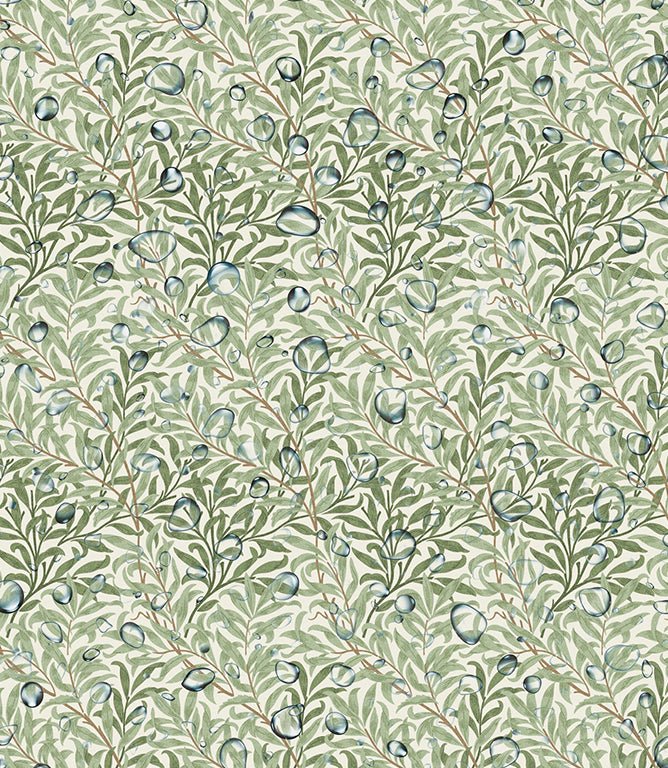 Willow Bough Oilcloth Fabric / Sage - Just Fabrics