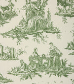 French Toile Fabric / Sap Green - Just Fabrics