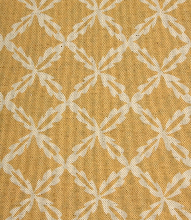 Hedgerow Tile Fabric / Ochre - Just Fabrics