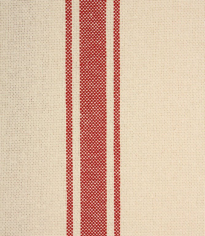 St Agnes Wide Stripe Fabric / Red - Just Fabrics