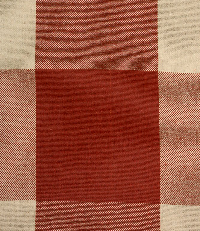 Aldsworth Chunky Check Fabric / Terracotta - Just Fabrics