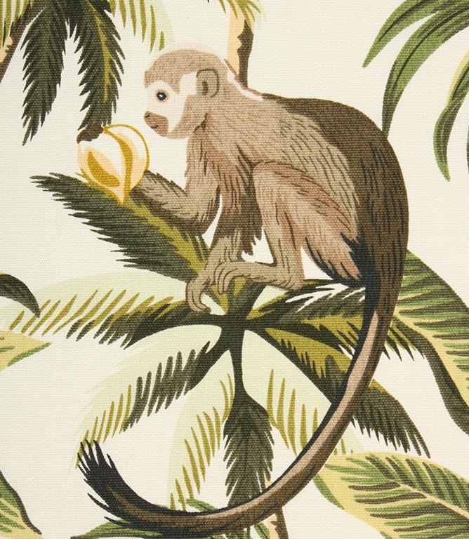 Mr Monkey Fabric / Natural - Just Fabrics