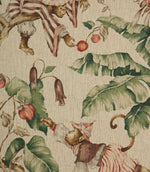Macaques Fabric / Green - Just Fabrics