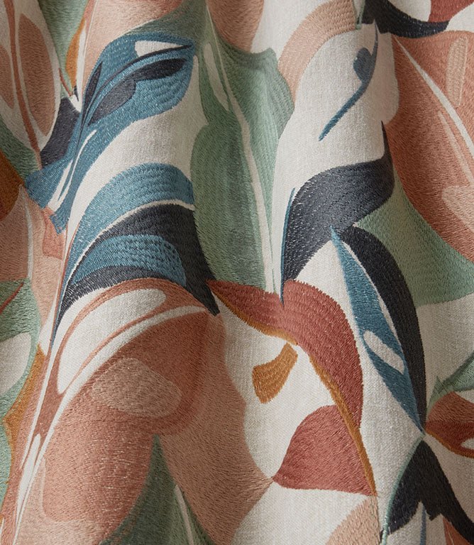 Artisan Leaf Fabric / Sea Holly - Just Fabrics