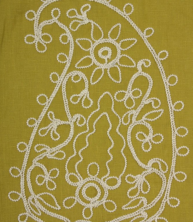 Kashmir Fabric / Lime / Ivory - Just Fabrics