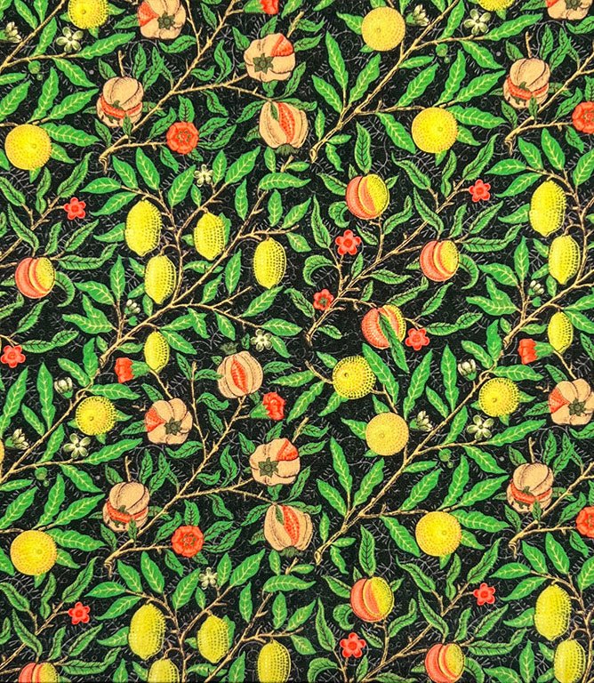 Pomegranate Percale Fabric / Black - Just Fabrics