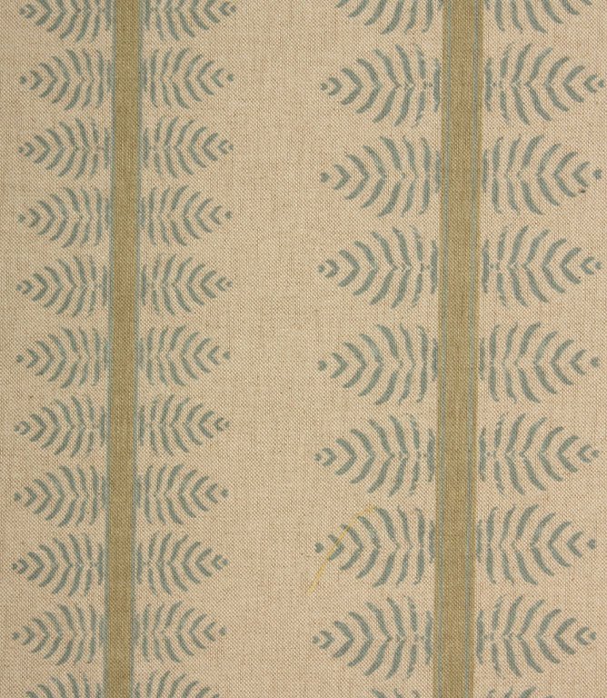 Bella Stripe Fabric / Steel Blue & Green - Just Fabrics