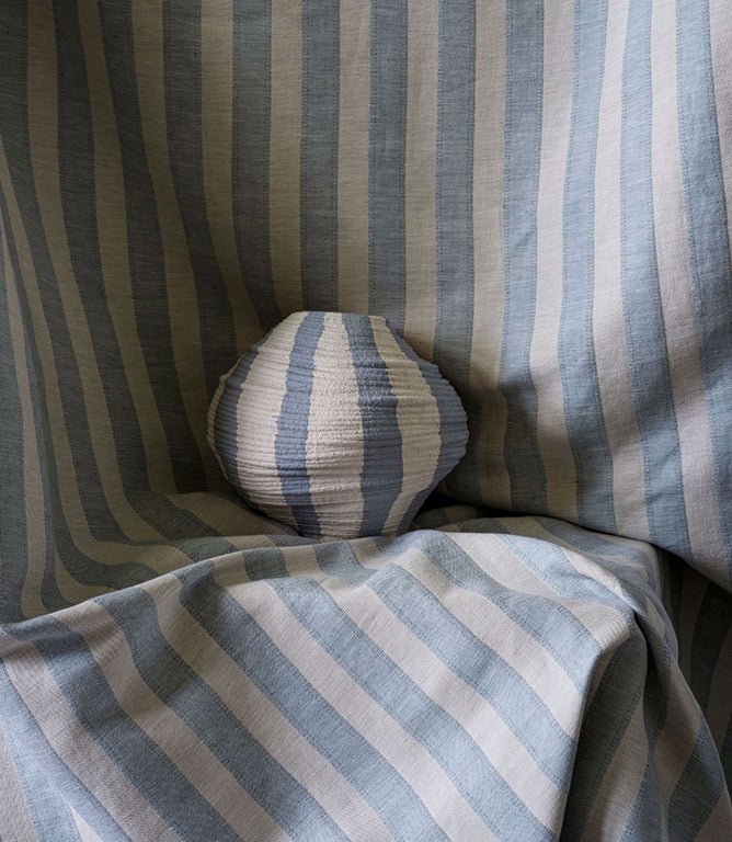 Sorilla Stripe Fabric / Silver / Linen - Just Fabrics