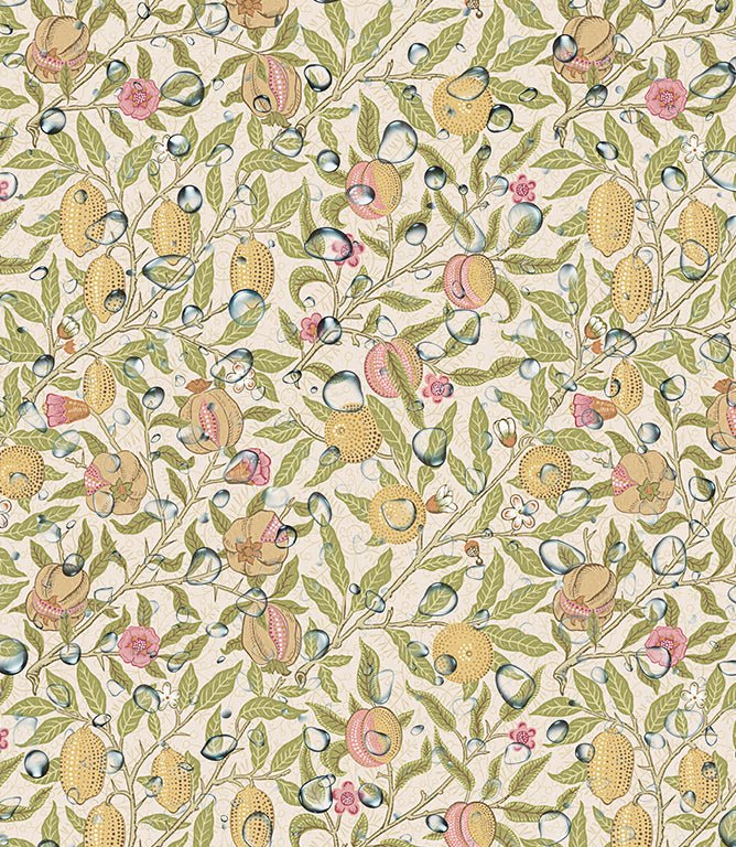 Pomegranate Oilcloth Fabric / Buttercup - Just Fabrics