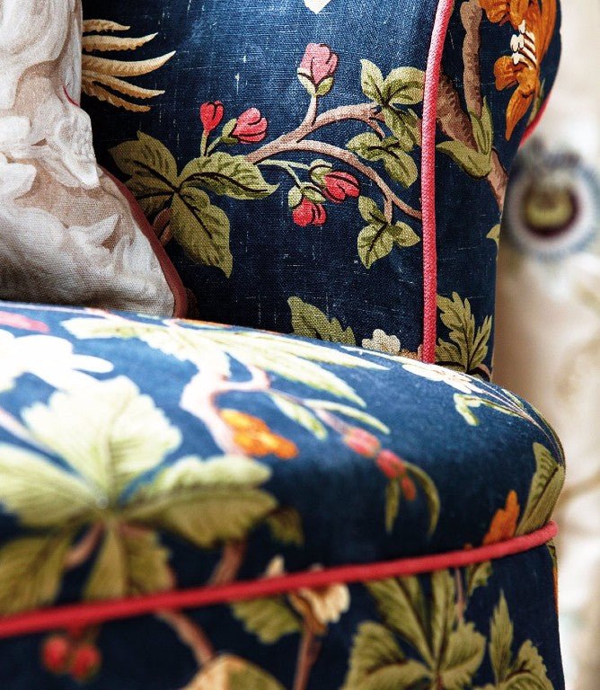 Lophura Fabric / Navy - Just Fabrics