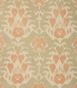 Neda Wide Fabric / Grey / Burnt Orange - Just Fabrics